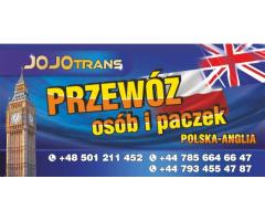 Jojotrans przewóz osób i paczek Polsk-Anglia