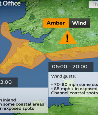 Sztorm Ciarán: Żółte ostrzeżenia pogodowe dla Southampton